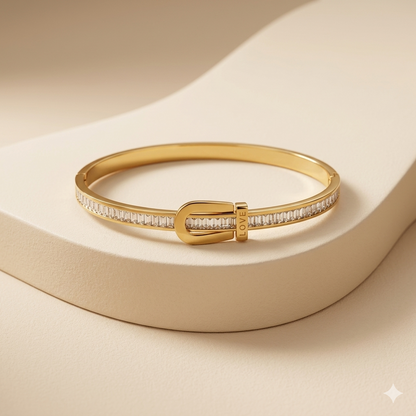 Crystal Buckle Bangle Bracelet