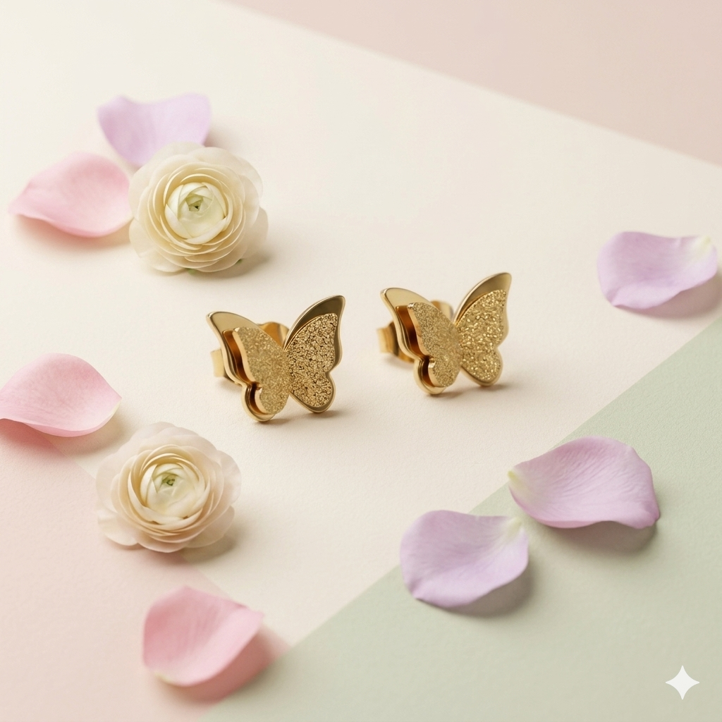 Gold Butterfly Earrings