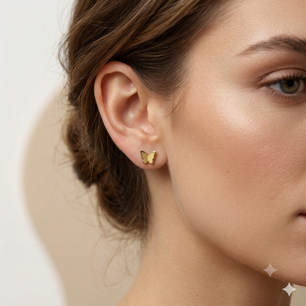 Gold Butterfly Earrings