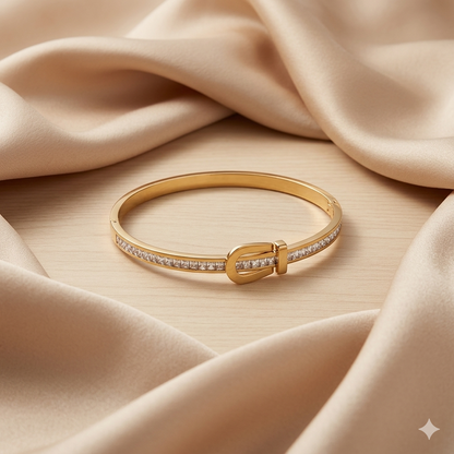 Crystal Buckle Bangle Bracelet
