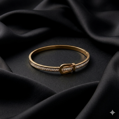 Crystal Buckle Bangle Bracelet