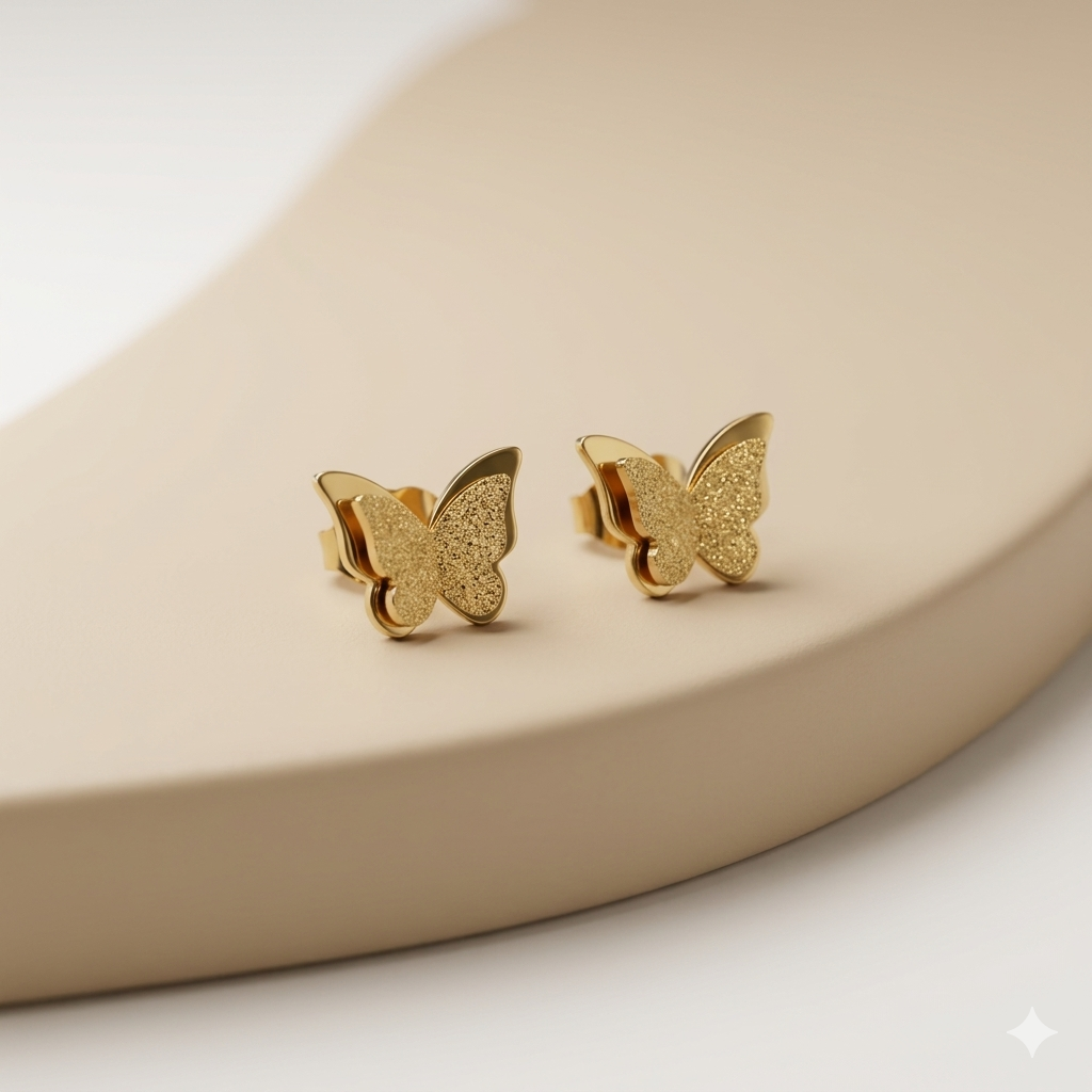 Gold Butterfly Earrings