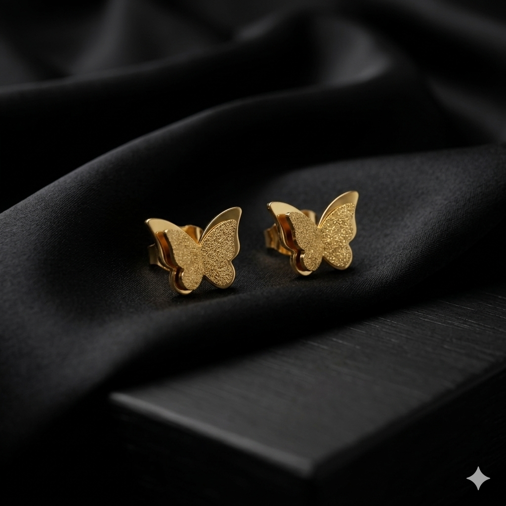 Gold Butterfly Earrings